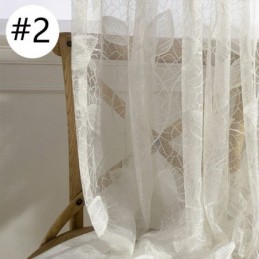 Tenda A Foglia In Tulle Su Misura, Moderna Tenda A Voile Per Finestra, Per Soggiorno, Camera Da Letto