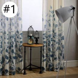 Tenda Stampata Con Foglie, Su Misura, In Tulle Trasparente, Per Soggiorno, Camera Da Letto