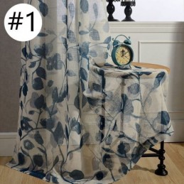 Tenda Stampata Con Foglie, Su Misura, In Tulle Trasparente, Per Soggiorno, Camera Da Letto