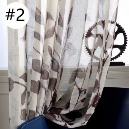 Tenda Stampata Con Foglie, Su Misura, In Tulle Trasparente, Per Soggiorno, Camera Da Letto