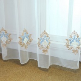 Tenda Trasparente Traspirante Su Misura, Tenda Decorativa Europea In Tulle E Voile Per Soggiorno