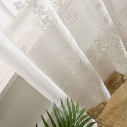 Tenda A Schermo In Tulle Ricamato Con Motivi Floreali, Su Misura, Di Lusso, In Voile Trasparente.