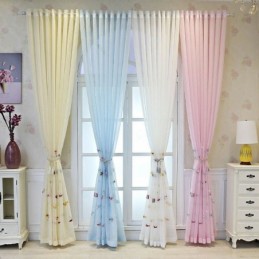Tenda Decorativa Per Finestra Con Ricamo A Forma Di Pesce, Tenda Trasparente Su Misura Per Soggiorno