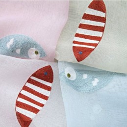 Tenda Decorativa Per Finestra Con Ricamo A Forma Di Pesce, Tenda Trasparente Su Misura Per Soggiorno