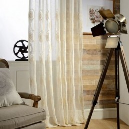 Tende Trasparenti Con Ricamo Circolare Per Soggiorno E Camera Da Letto