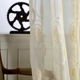Tende Trasparenti Con Ricamo Circolare Per Soggiorno E Camera Da Letto