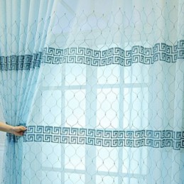 Tenda Di Lusso Con Velo Geometrico Ricamato, In Tulle Di Alta Qualità, Su Misura