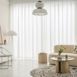 Tende Moderne In Voile Ricamate, Tende In Tulle A Righe, Tende Su Misura Per Soggiorno