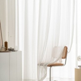 Tende Moderne In Voile Ricamate, Tende In Tulle A Righe, Tende Su Misura Per Soggiorno