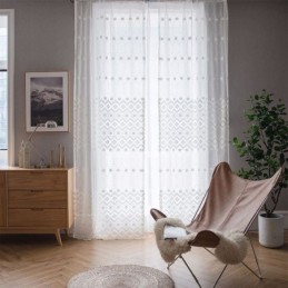 Tende Trasparenti Bianche A Forma Di Diamante Per Soggiorno E Camera Da Letto