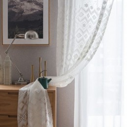 Tende Trasparenti Bianche A Forma Di Diamante Per Soggiorno E Camera Da Letto