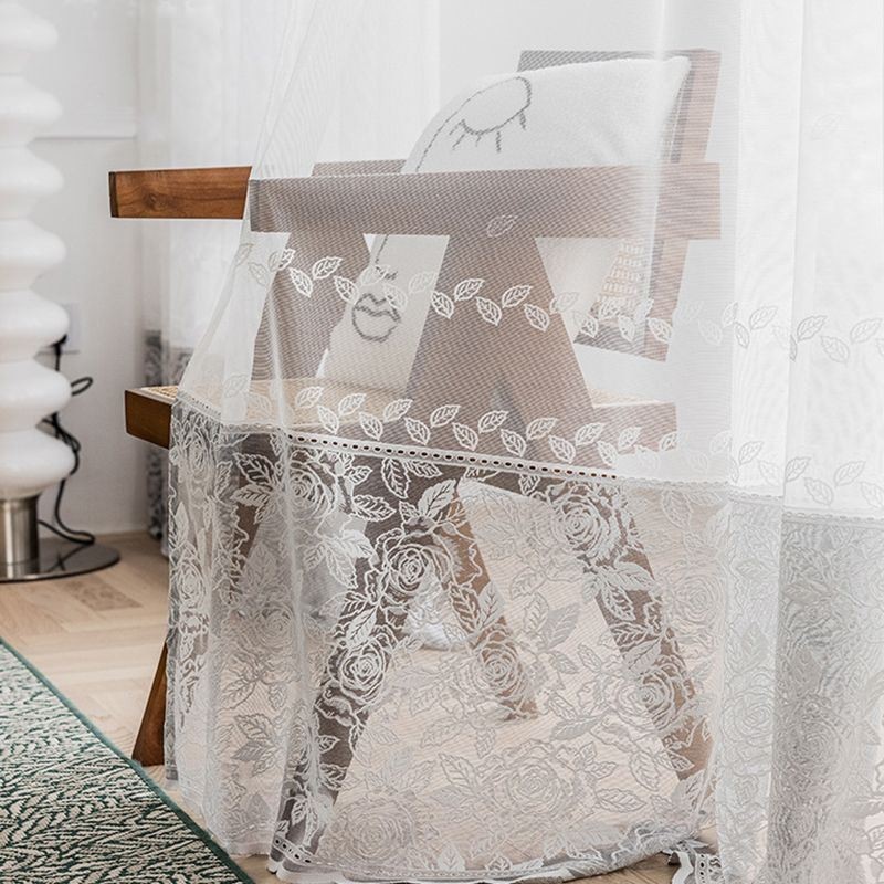 Tenda Moderna Con Motivo Floreale, Su Misura, In Tulle, Per Soggiorno, Camera Da Letto