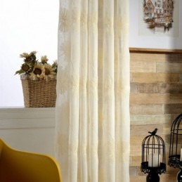 Tenda Trasparente In Tulle Con Foglie Ricamate Di Lusso, Su Misura, Per Soggiorno E Camera Da Letto