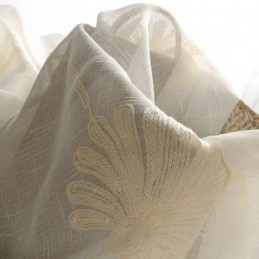 Tenda Trasparente In Tulle Con Foglie Ricamate Di Lusso, Su Misura, Per Soggiorno E Camera Da Letto