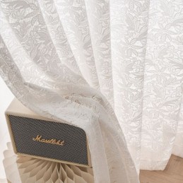 Tende In Voile Bianco Trasparente Con Ricamo Per Finestra Per Camera Da Letto