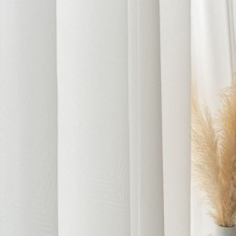 Tenda Moderna In Tulle Bianco Su Misura, Con Piume Trasparenti Per Il Soggiorno