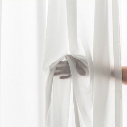 Tenda Moderna In Tulle Bianco Su Misura, Con Piume Trasparenti Per Il Soggiorno
