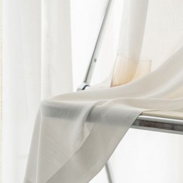 Tenda Moderna In Tulle Bianco Su Misura, Con Piume Trasparenti Per Il Soggiorno