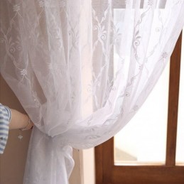 Tenda In Tulle Ricamato Su Misura, Tenda Europea Trasparente In Voile Per Soggiorno