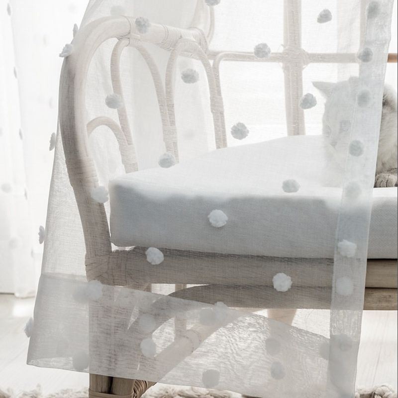 Tenda Trasparente Goffrata Nordica Su Misura, In Tulle Bianco, Per Soggiorno E Camera Da Letto