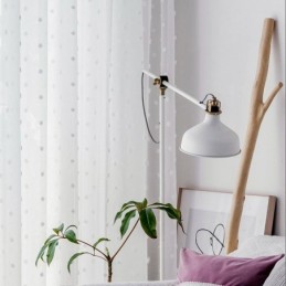 Tenda Trasparente Goffrata Nordica Su Misura, In Tulle Bianco, Per Soggiorno E Camera Da Letto