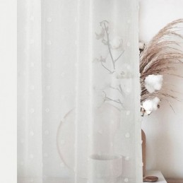 Tenda Trasparente Goffrata Nordica Su Misura, In Tulle Bianco, Per Soggiorno E Camera Da Letto