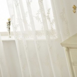 Tenda Bianca Trasparente Su Misura, Tenda Ricamata In Tulle Per Soggiorno, Camera Da Letto