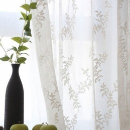 Tenda Bianca Trasparente Su Misura, Tenda Ricamata In Tulle Per Soggiorno, Camera Da Letto