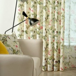 Tenda In Cotone E Lino Su Misura, Stile Americano, Stampata Con Piante