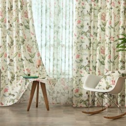 Tenda In Cotone E Lino Su Misura, Stile Americano, Stampata Con Piante
