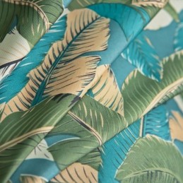 Tende In Cotone E Lino In Stile Americano Con Stampa A Foglia Di Banana