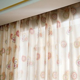Tenda In Cotone E Lino Su Misura, Stile Americano, Stampa Floreale, Semi-Oscurante