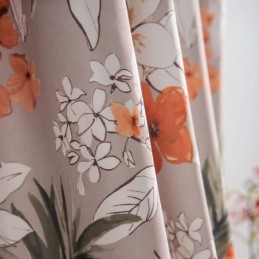 Tenda In Cotone E Lino Su Misura, Stile Americano, Stampa Floreale