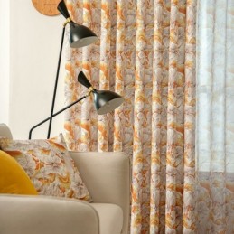 Tenda Semi-Oscurante Su Misura, Stile Americano, Stampa Vegetale