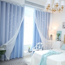 Tenda Oscurante Fresh Max Su Misura, A Forma Di Stella Cava, Con Velo Per Cameretta Dei Bambini