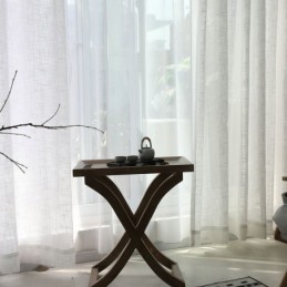 Tenda Trasparente Bianca Su Misura, Tinta Unita, In Voile, Per Soggiorno, Camera Da Letto