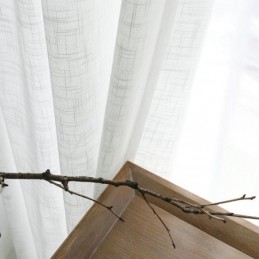 Tenda Trasparente Bianca Su Misura, Tinta Unita, In Voile, Per Soggiorno, Camera Da Letto