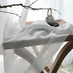 Tenda Trasparente Bianca Su Misura, Tinta Unita, In Voile, Per Soggiorno, Camera Da Letto