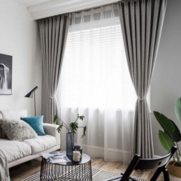Tenda Oscurante Grigia Solida Su Misura, Moderna, Semplice, Per Soggiorno, Camera Da Letto, Tessuto
