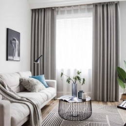 Tenda Oscurante Grigia Solida Su Misura, Moderna, Semplice, Per Soggiorno, Camera Da Letto, Tessuto