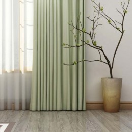 Tenda Verde Chiaro Tinta Unita, Su Misura, Moderna, In Imitazione Seta, Per Soggiorno E Camera Da Letto, Tessuto Oscurante