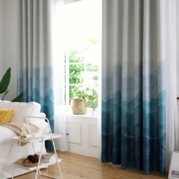 Tenda Stampata Blue Fog, Su Misura, Moderna, Semplice, Oscurante, Per Soggiorno, Camera Da Letto, Tessuto Per Bambini