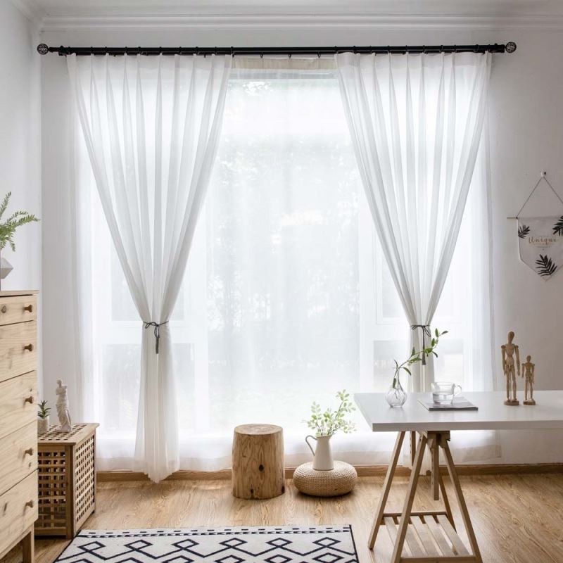 Tenda Trasparente In Chiffon Bianco Su Misura, Moderna E Traspirante, Per Soggiorno, Camera Da Letto, Cameretta Dei Bambini.