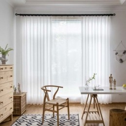 Tenda Trasparente In Chiffon Bianco Su Misura, Moderna E Traspirante, Per Soggiorno, Camera Da Letto, Cameretta Dei Bambini.
