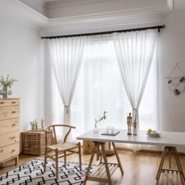 Tenda Trasparente In Chiffon Bianco Su Misura, Moderna E Traspirante, Per Soggiorno, Camera Da Letto, Cameretta Dei Bambini.