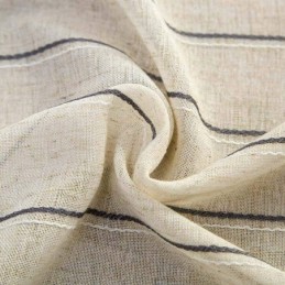 Tenda Trasparente Semplice Nordica Su Misura, A Righe, In Tessuto Misto Lino, Ecologico, Jacquard