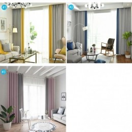 Tenda A Due Colori Con Cuciture, Su Misura, Moderna, Semplice, Semi-Oscurante, Per Soggiorno, Camera Da Letto, Tessuto