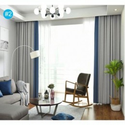 Tenda A Due Colori Con Cuciture, Su Misura, Moderna, Semplice, Semi-Oscurante, Per Soggiorno, Camera Da Letto, Tessuto