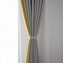 Tenda A Due Colori Con Cuciture, Su Misura, Moderna, Semplice, Semi-Oscurante, Per Soggiorno, Camera Da Letto, Tessuto