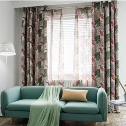 Tenda A Foglia Verde Su Misura, A Tema Giungla, Romantica, Americana, Rurale, Per Camera Da Letto, Soggiorno, Tessuto Oscurante.